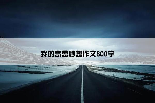 我的奇思妙想作文800字