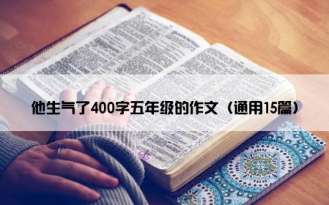 他生气了400字五年级的作文（通用15篇）