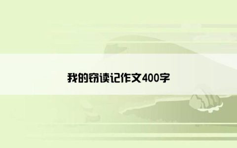 我的窃读记作文400字
