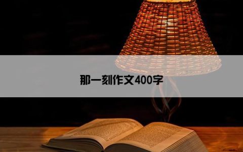 那一刻作文400字