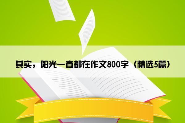 其实，阳光一直都在作文800字（精选5篇）