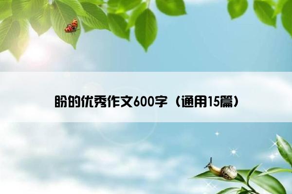 盼的优秀作文600字（通用15篇）