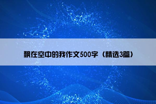 飘在空中的我作文500字（精选3篇）