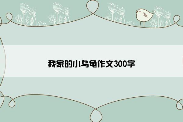 我家的小乌龟作文300字