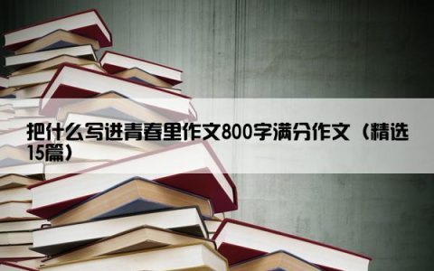 把什么写进青春里作文800字满分作文（精选15篇）