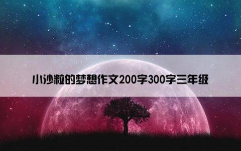 小沙粒的梦想作文200字300字三年级