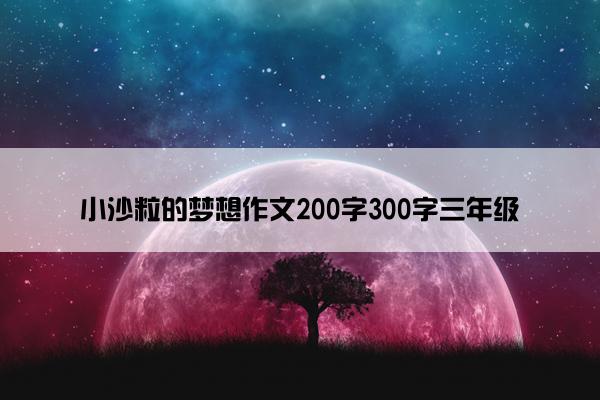 小沙粒的梦想作文200字300字三年级