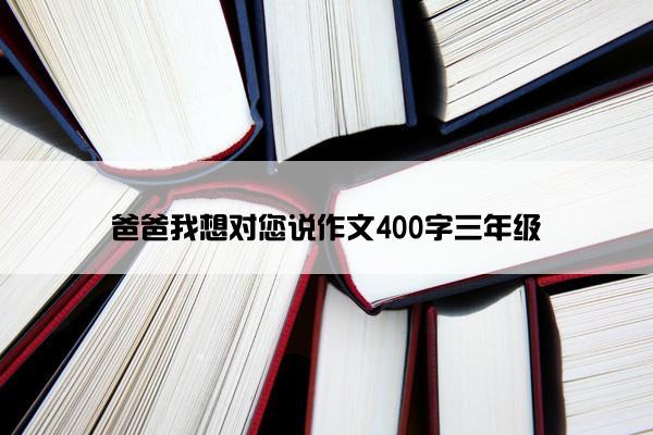 爸爸我想对您说作文400字三年级