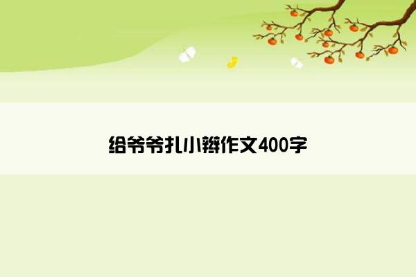 给爷爷扎小辫作文400字