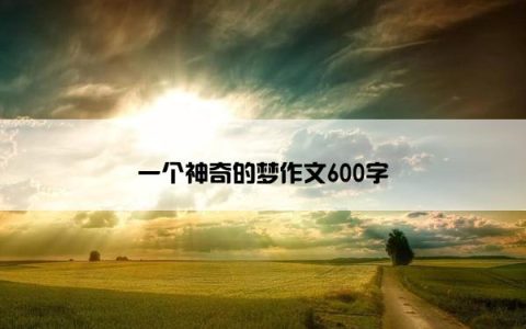 一个神奇的梦作文600字