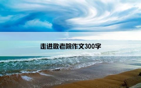 走进敬老院作文300字