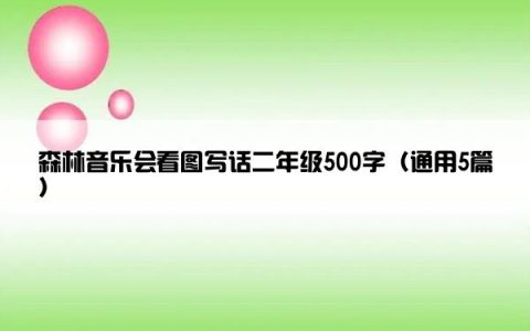森林音乐会看图写话二年级500字（通用5篇）