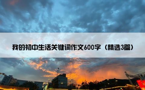 我的初中生活关键词作文600字（精选3篇）