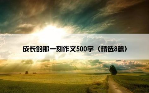成长的那一刻作文500字（精选8篇）