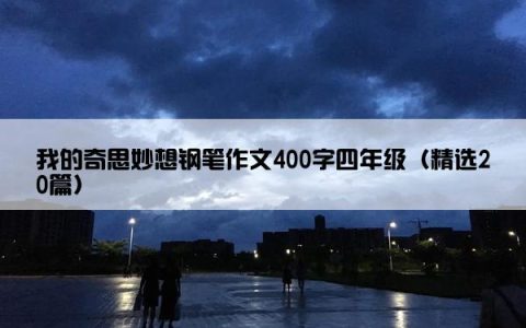 我的奇思妙想钢笔作文400字四年级（精选20篇）