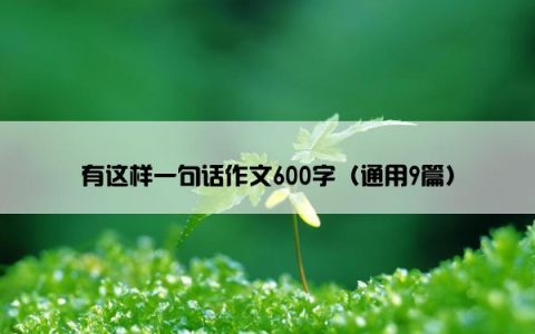 有这样一句话作文600字（通用9篇）