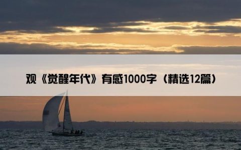 观《觉醒年代》有感1000字（精选12篇）