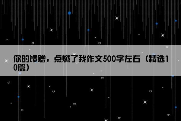 你的馈赠，点燃了我作文500字左右（精选10篇）