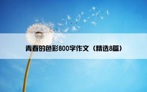 青春的色彩800字作文（精选8篇）