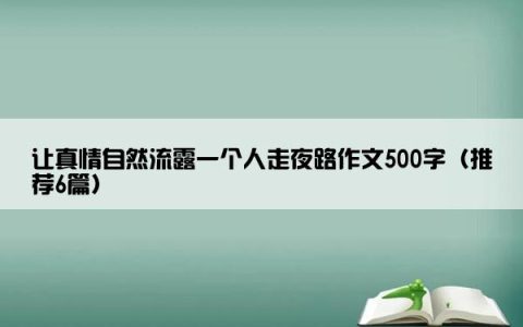 让真情自然流露一个人走夜路作文500字（推荐6篇）