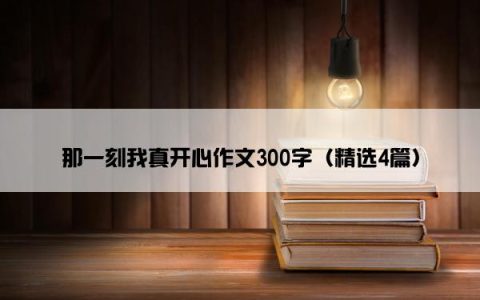 那一刻我真开心作文300字（精选4篇）