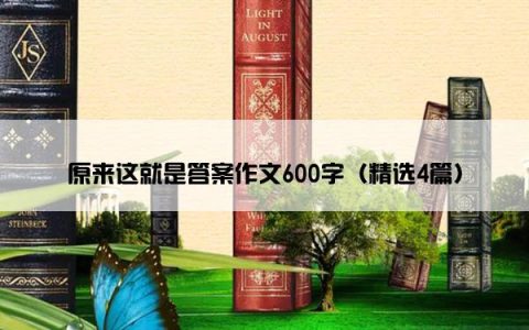 原来这就是答案作文600字（精选4篇）