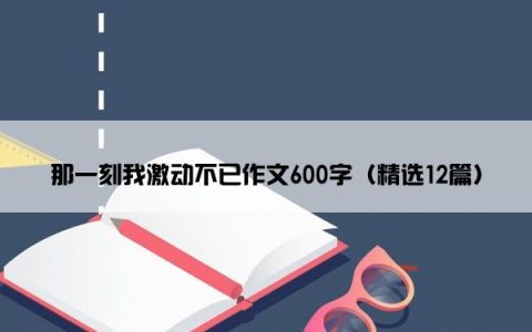 那一刻我激动不已作文600字（精选12篇）