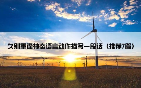 久别重逢神态语言动作描写一段话（推荐7篇）