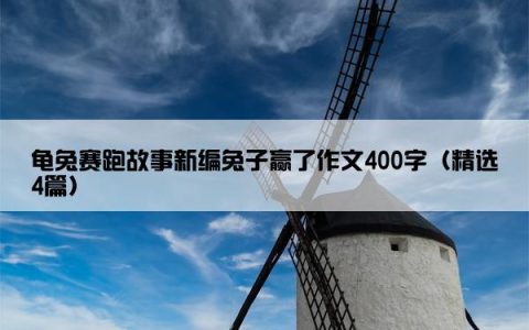 龟兔赛跑故事新编兔子赢了作文400字（精选4篇）