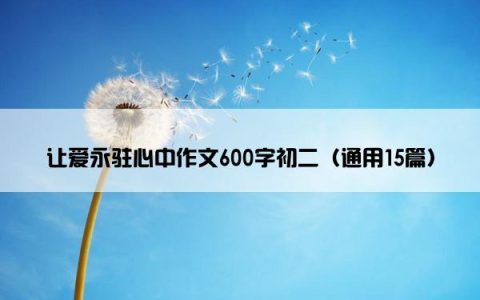 让爱永驻心中作文600字初二（通用15篇）