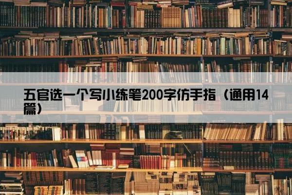 五官选一个写小练笔200字仿手指（通用14篇）