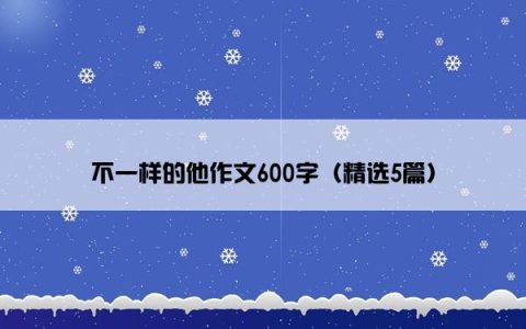 不一样的他作文600字（精选5篇）