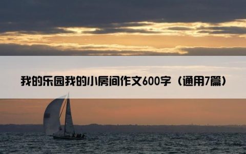 我的乐园我的小房间作文600字（通用7篇）