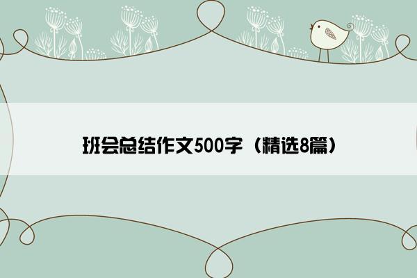 班会总结作文500字（精选8篇）