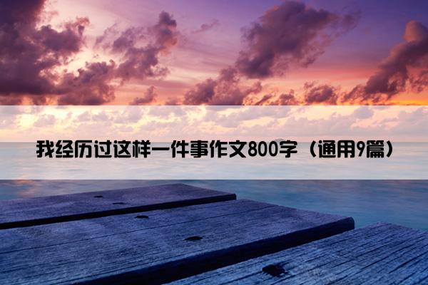 我经历过这样一件事作文800字（通用9篇）