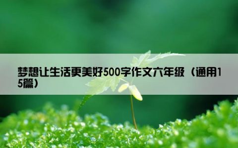 梦想让生活更美好500字作文六年级（通用15篇）