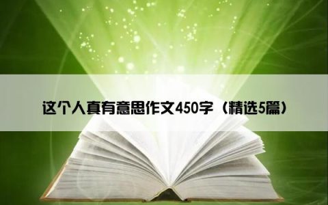 这个人真有意思作文450字（精选5篇）