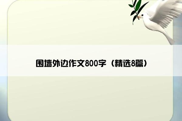 围墙外边作文800字（精选8篇）