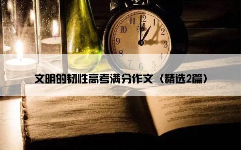 文明的韧性高考满分作文（精选2篇）