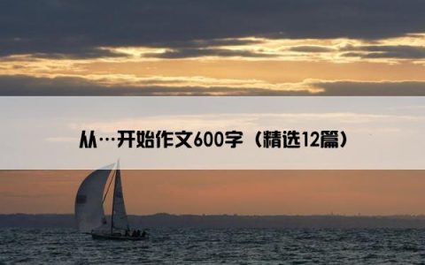 从…开始作文600字（精选12篇）