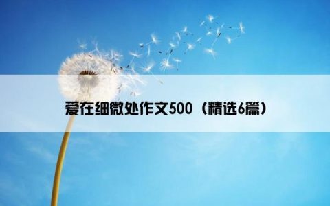 爱在细微处作文500（精选6篇）