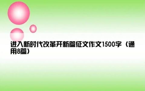 进入新时代改革开新篇征文作文1500字（通用8篇）