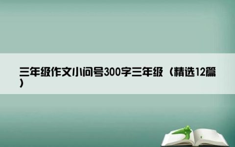 三年级作文小问号300字三年级（精选12篇）