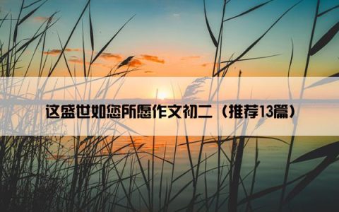 这盛世如您所愿作文初二（推荐13篇）