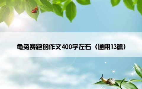 龟兔赛跑的作文400字左右（通用13篇）