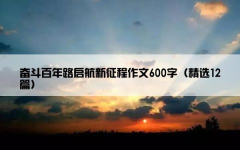 奋斗百年路启航新征程作文600字（精选12篇）