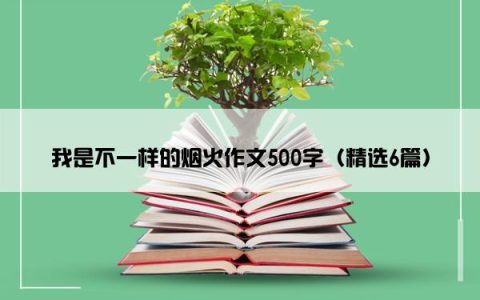 我是不一样的烟火作文500字（精选6篇）