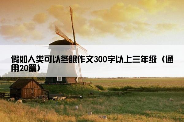 假如人类可以冬眠作文300字以上三年级（通用20篇）