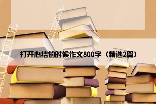 打开心结的时候作文800字（精选2篇）