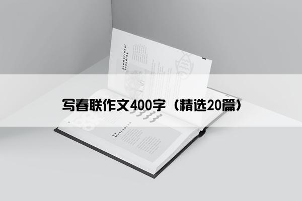 写春联作文400字（精选20篇）